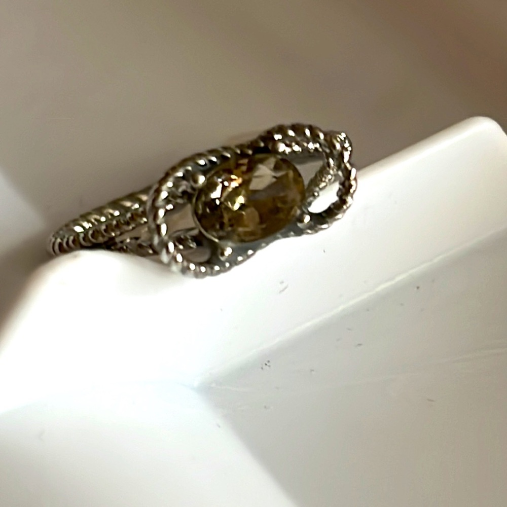 Smoky Quartz Rope Ring sz 6